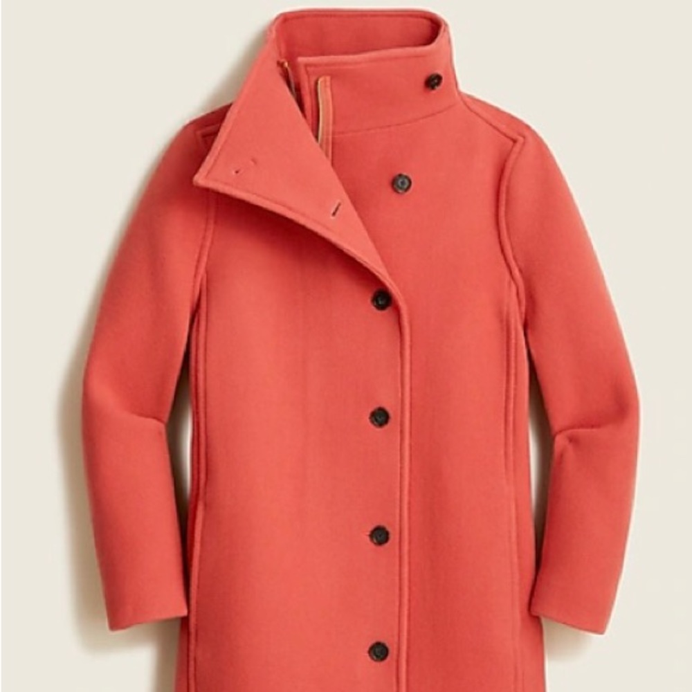 J crew Italian burnished barn orange coral size 4 women’s walking coat